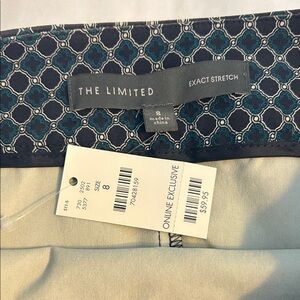 The Limited Black and Blue Patterned Pencil Skirt